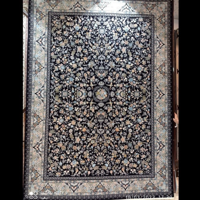 فرش طرح افشان سورمه ای