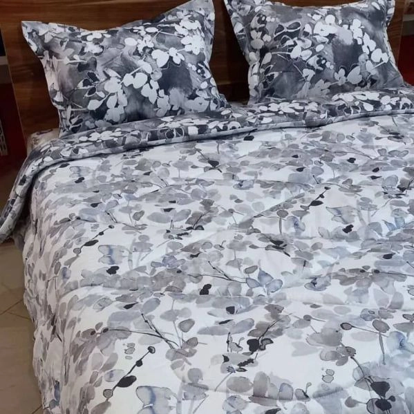 روتختی چهارفصل طرح گل خاکستری دو رو