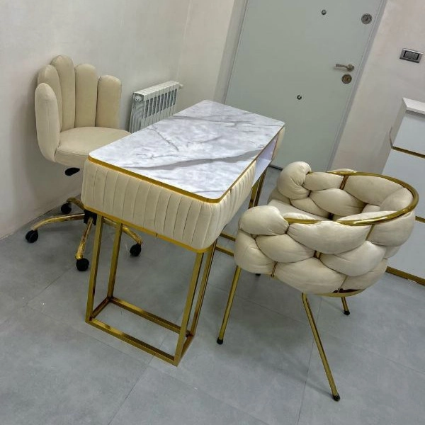 میز لمسه مستطیلی و صندلی ارسطو پوفکی
