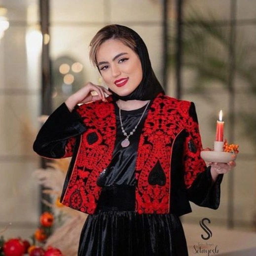 کراپ کت مخمل سوزن دوزی