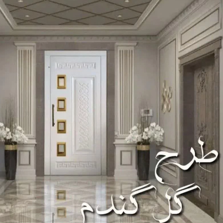 درب آسانسور لولایی طرح گل گندم
