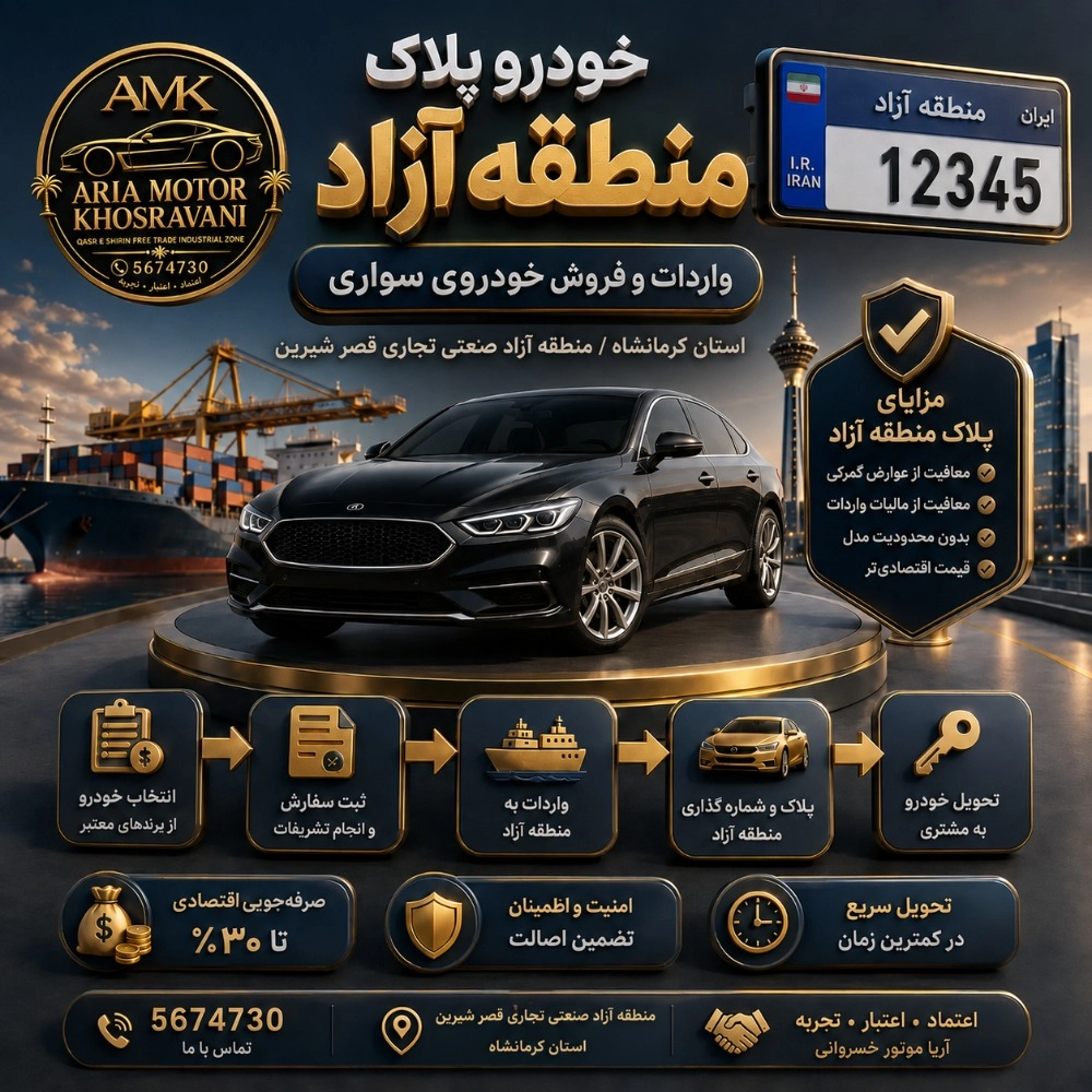 خرید و فروش خودروسواری پلاک منطقه آزاد تهران، انزلی، جلفا و قصر شیرین