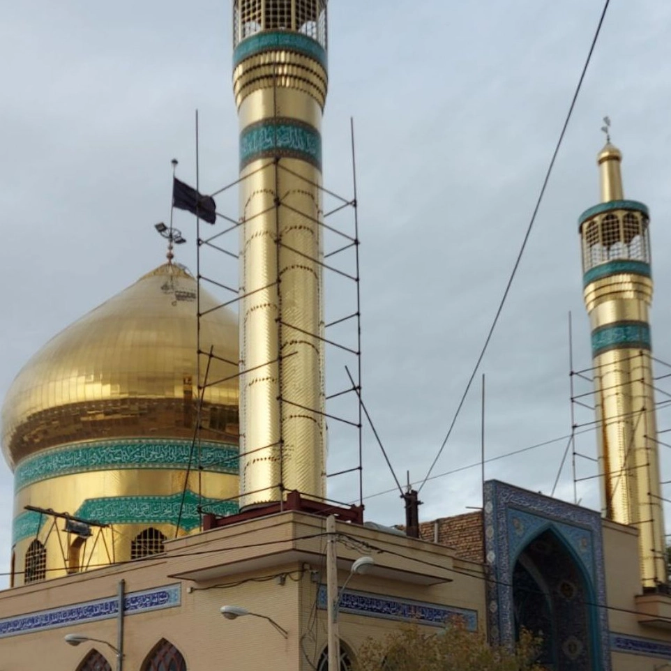 ساخت گنبد و گلدسته استیل طلایی در اردستان