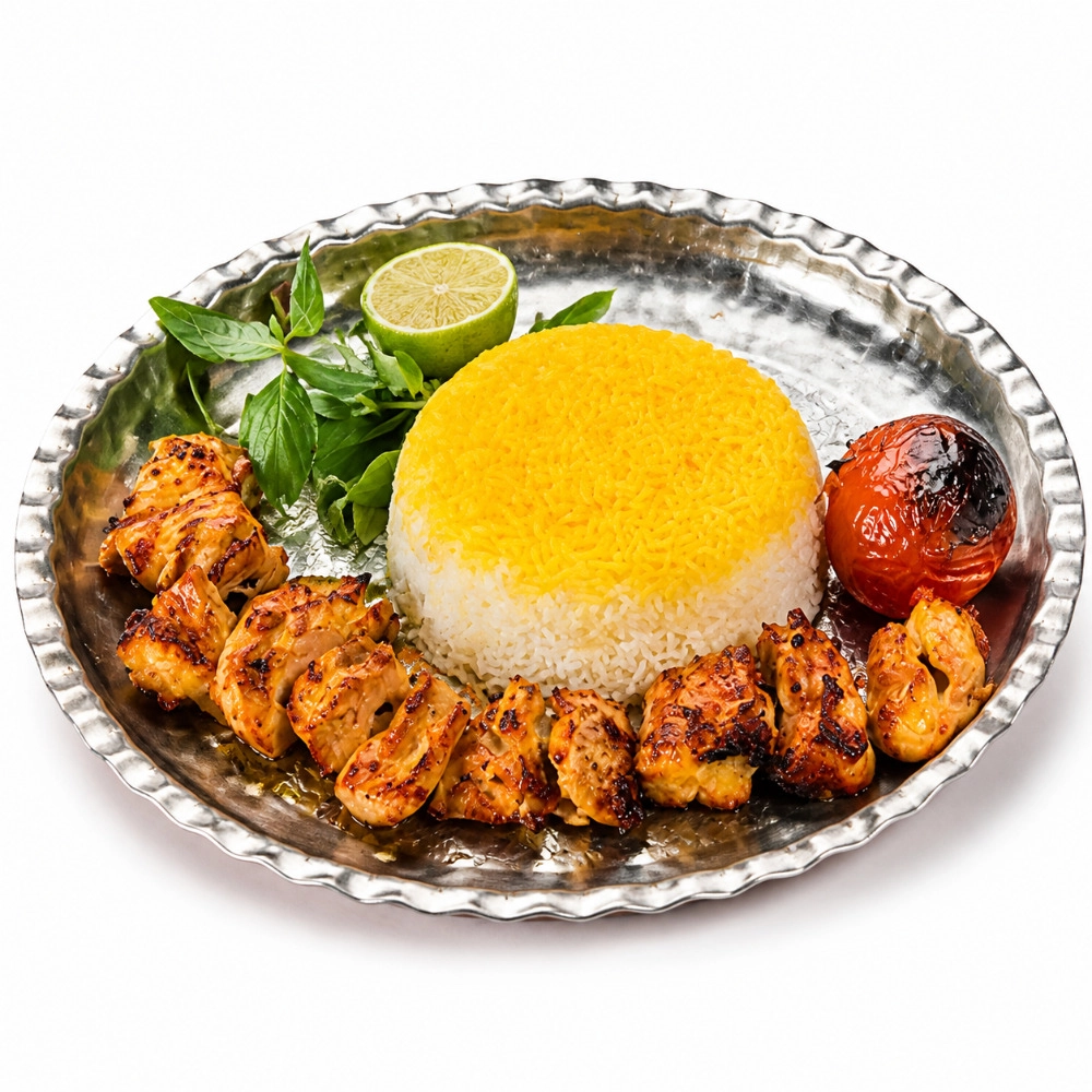 چلوجوجه کباب هندی(ران)
