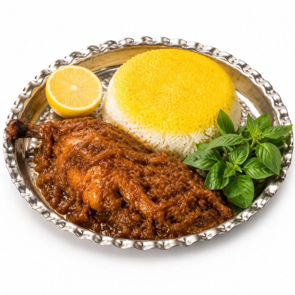 چلو مرغ دو پیازه