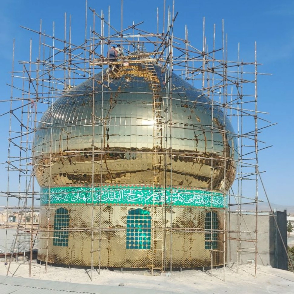 ساخت گنبد استیل طلایی